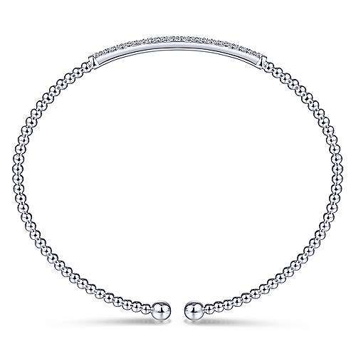 14K W Gold 0.34cttw Diamond Bangle - Image 3