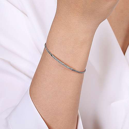 14K W Gold 0.34cttw Diamond Bangle - Image 4