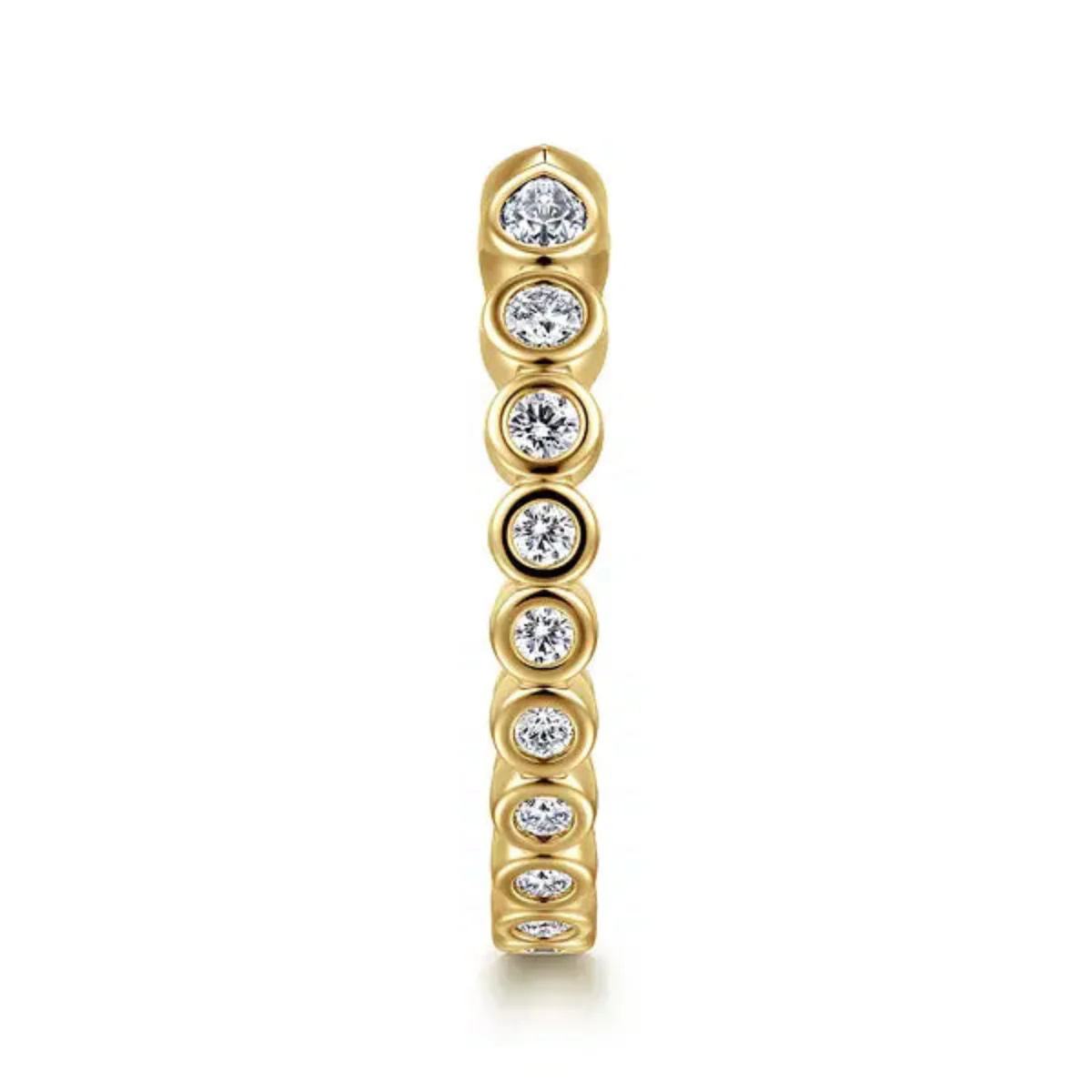 14K Y Gold 0.49ctw G/SI1 Bezel Set Pear and Round Open Diamond Eternity Band - Image 4
