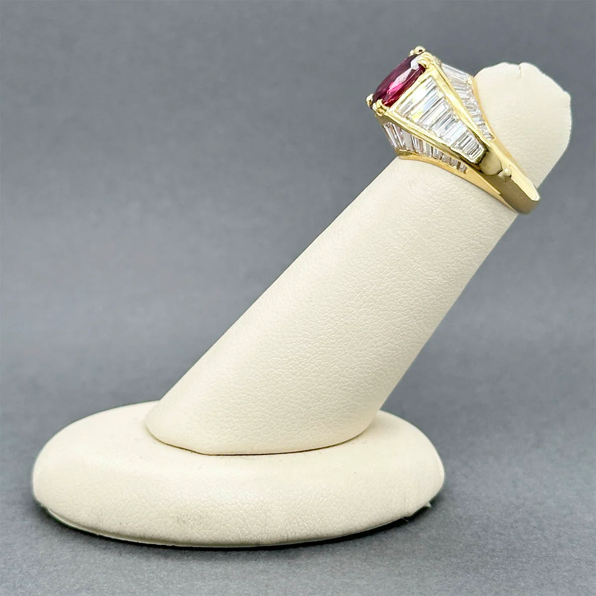Estate 18K Y Gold 3.73ct Ruby & 3.00ctw Diamond Ring GIA #5201725372 - Image 4